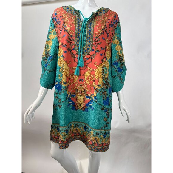 Urban CoCo Womens Boho Printed Tunic Size XL Polyester & Spandex Multicolor With - Picture 15 of 16